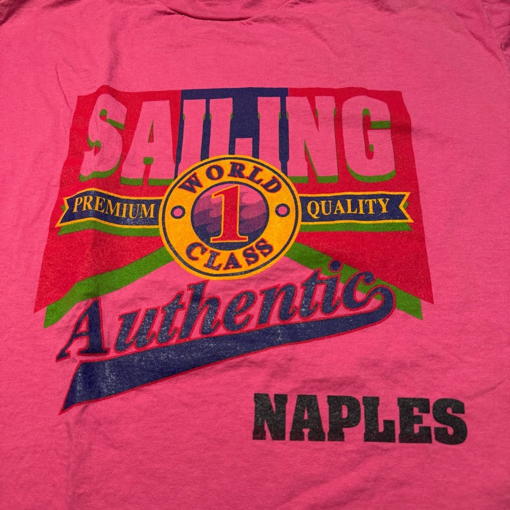 Vintage Cotton Cove, Naples Florida World Class Sailing... T-Shirt In Pink